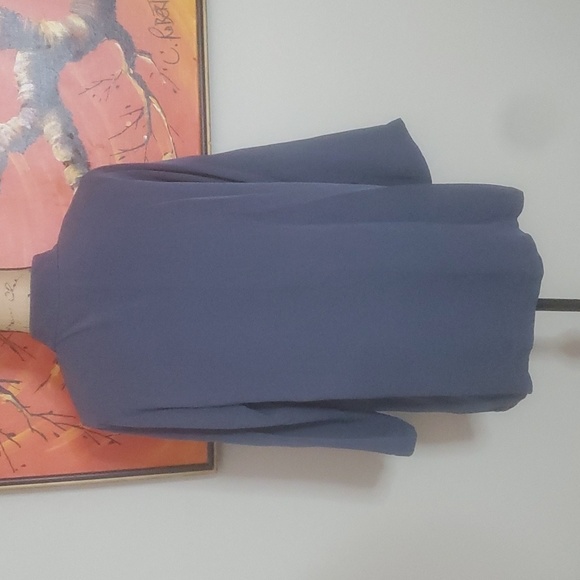 Eileen Fisher 100% Silk Open Front Button Collar Topper Size Medium - Picture 2 of 6